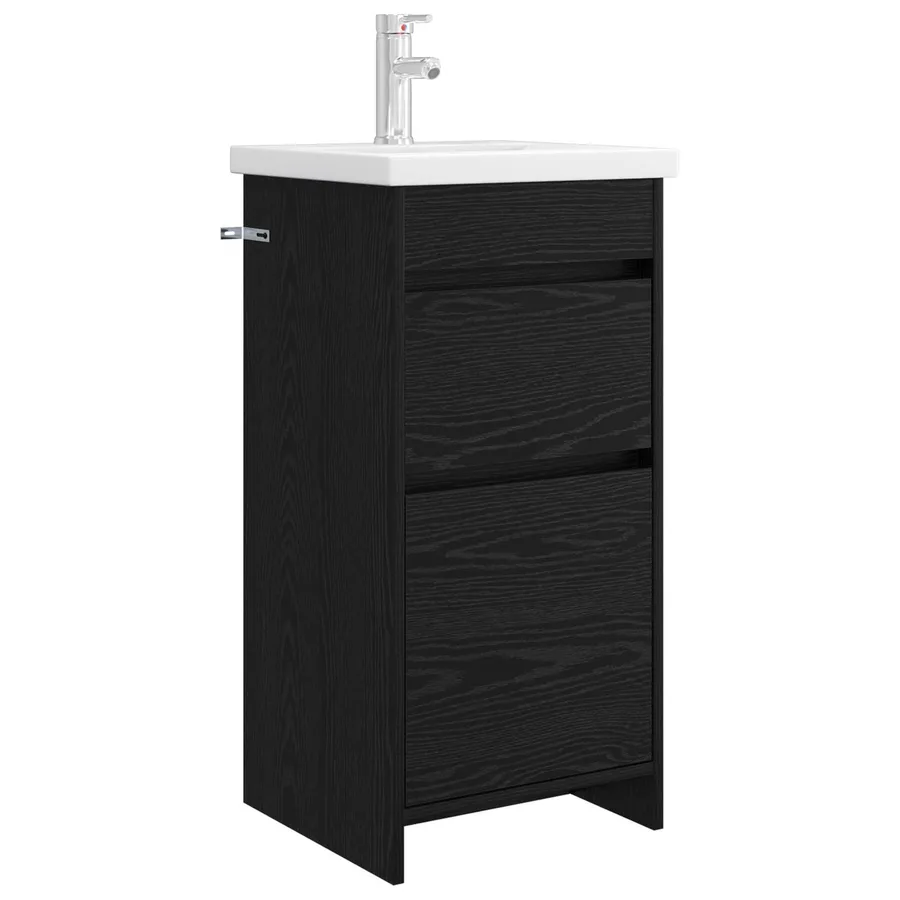 Meuble de salle de bain avec évier Chêne noir 42 x 40 x 84,5 cm - 2