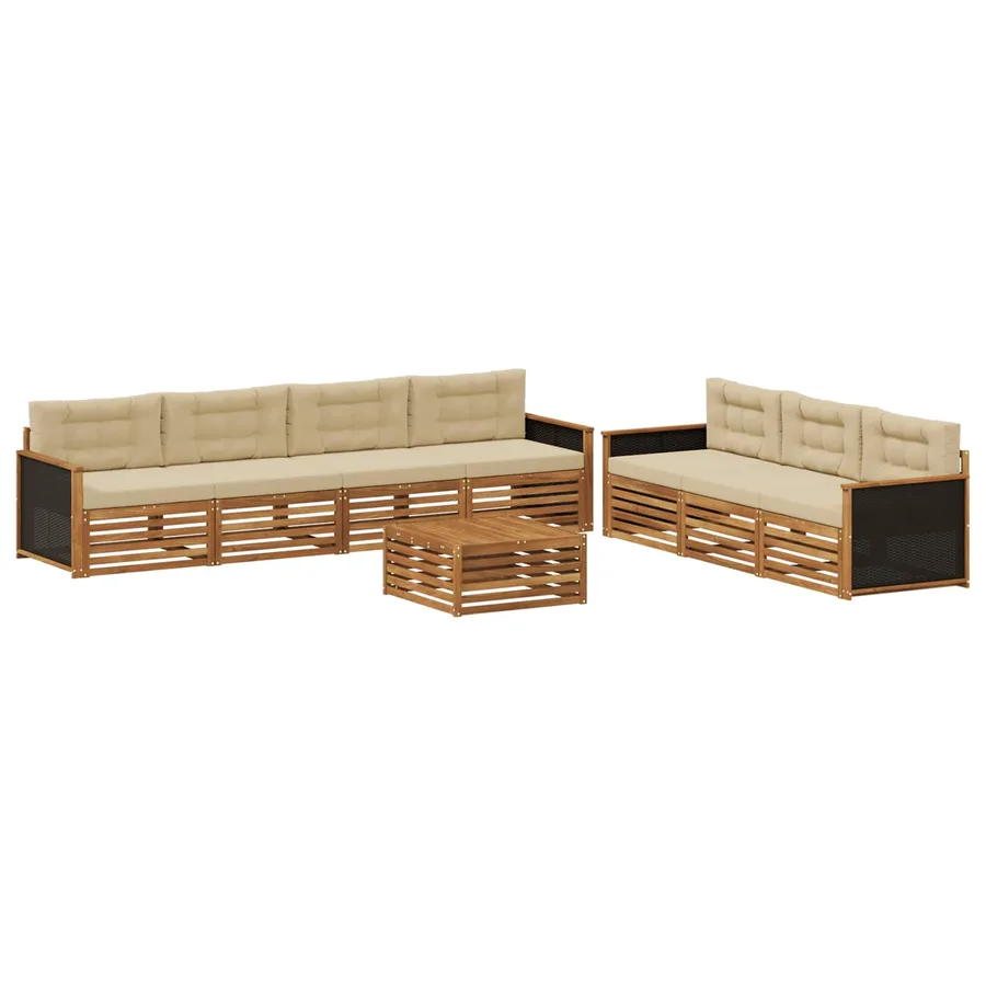 Ensemble de canapés d'extérieur 8 pcs Naturel et Beige - 2