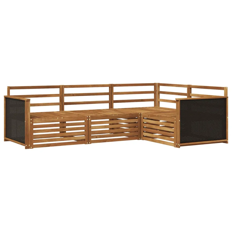 Ensemble de canapés d'extérieur 4 pcs Naturel - 2