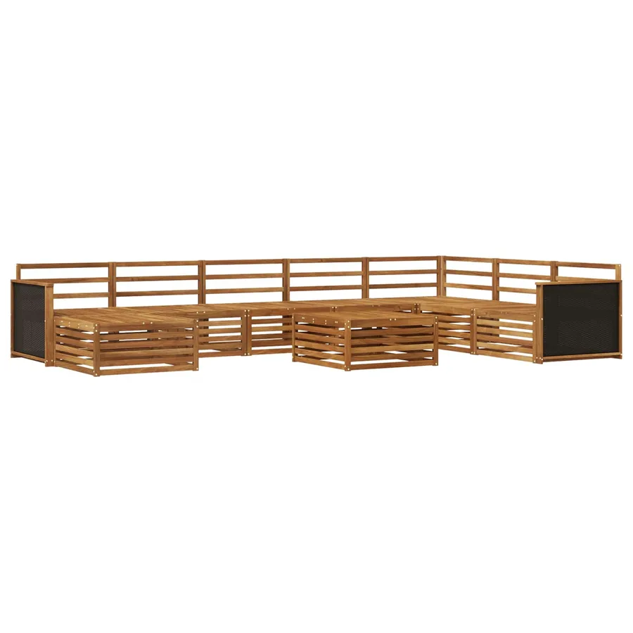 Ensemble de canapés d'extérieur 9 pcs Naturel - 2