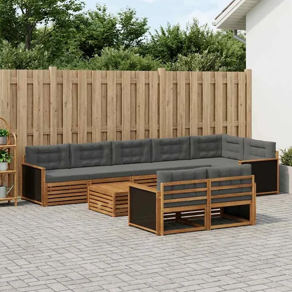 Ensemble de canapés d'extérieur avec coussin 9 pcs