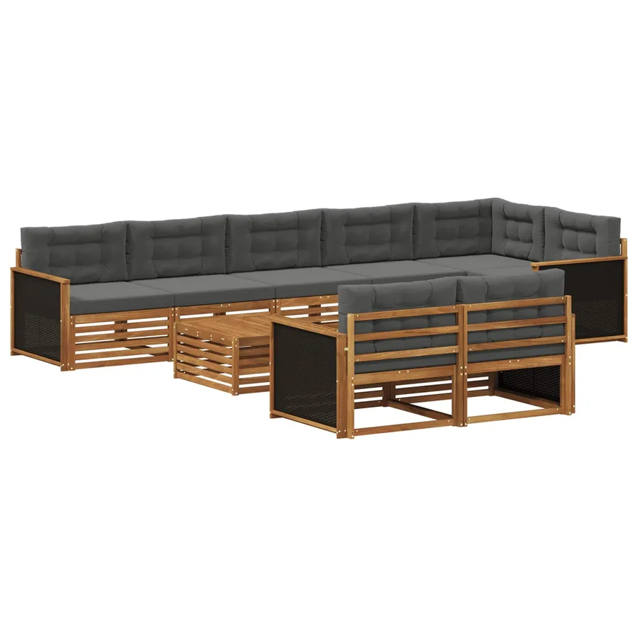 Ensemble de canapés d'extérieur avec coussin 9 pcs - 2