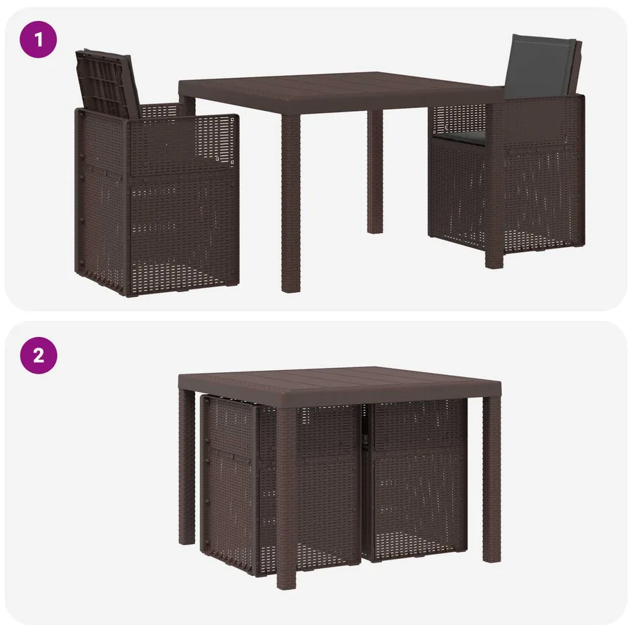 Ensemble de salle à manger pour jardin avec coussin 3 pcs PP - 10