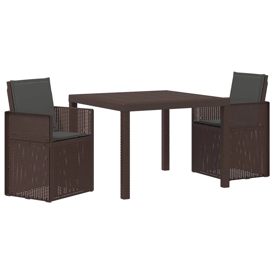 Ensemble de salle à manger pour jardin avec coussin 3 pcs PP - 2