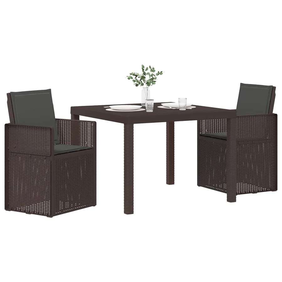 Ensemble de salle à manger pour jardin avec coussin 3 pcs PP - 3