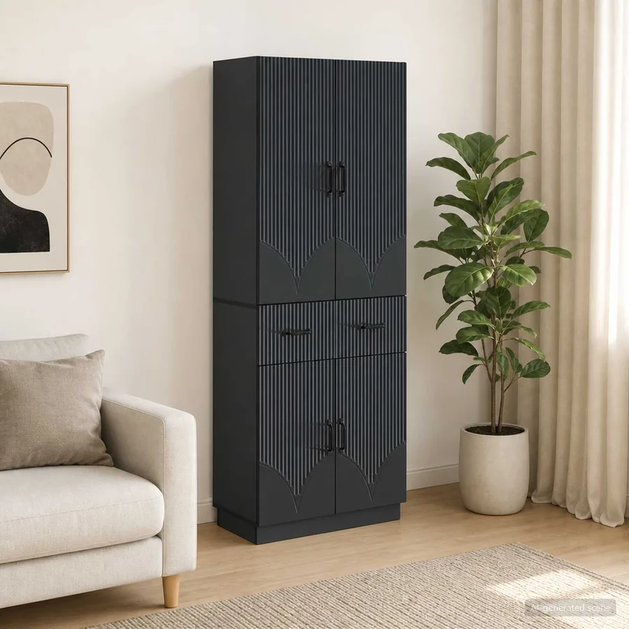 Ensemble de Meubles 2 pcs Noir Bois d'ingénierie