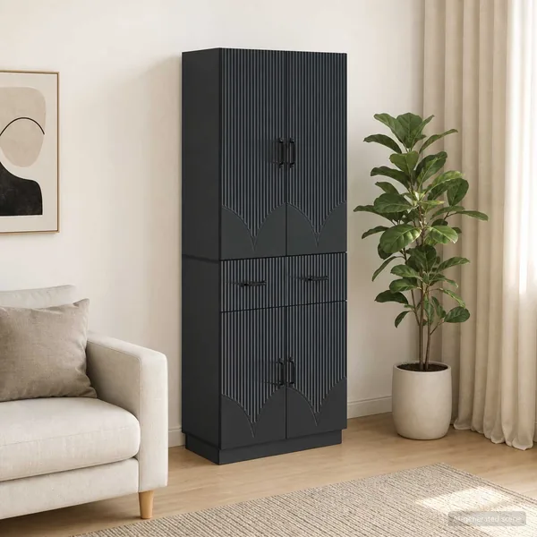 Ensemble de Meubles 2 pcs Noir Bois d'ingénierie
