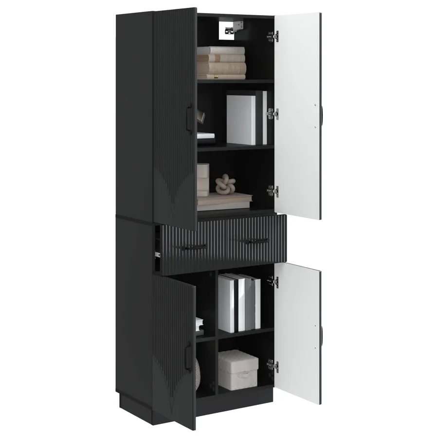 Ensemble de Meubles 2 pcs Noir Bois d'ingénierie - 3