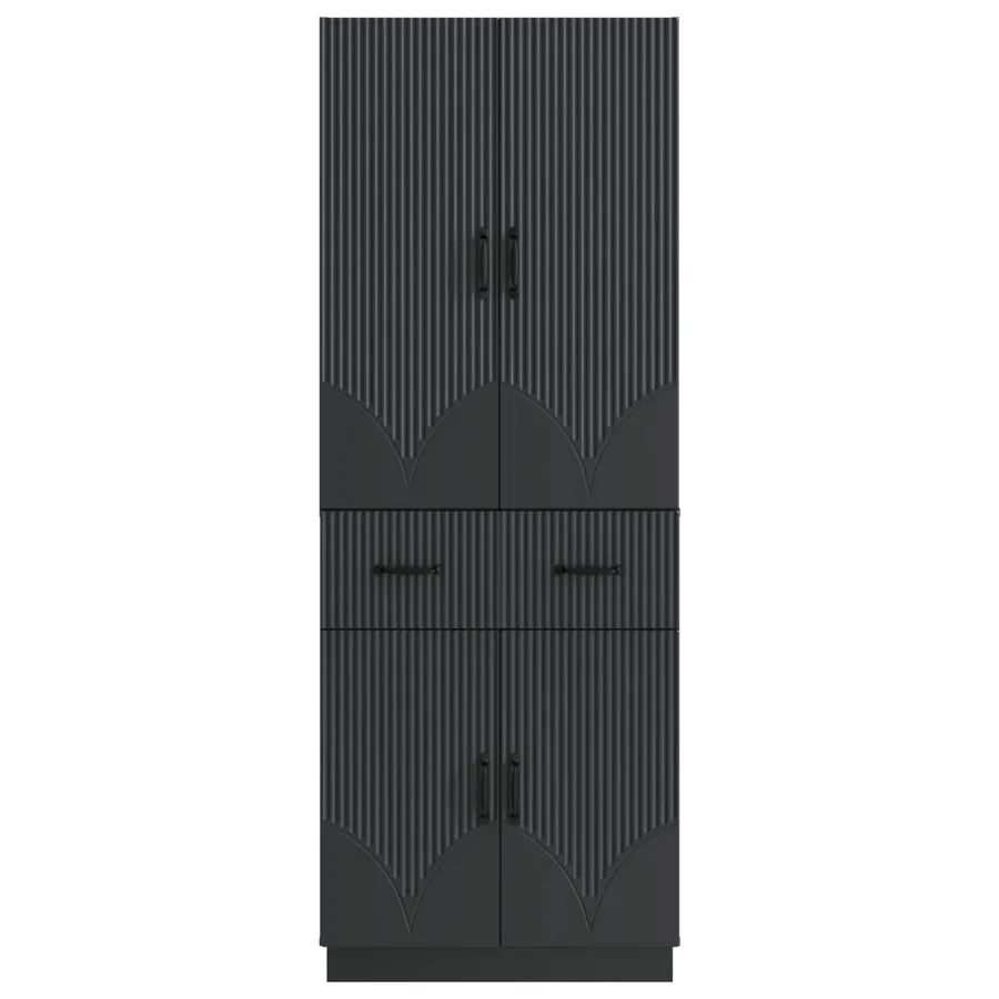Ensemble de Meubles 2 pcs Noir Bois d'ingénierie - 5