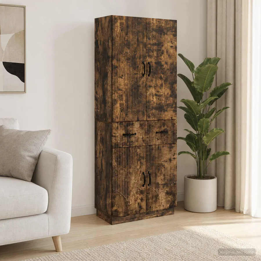 Ensemble de Meubles 2 pcs Chêne fumé Bois d'ingénierie
