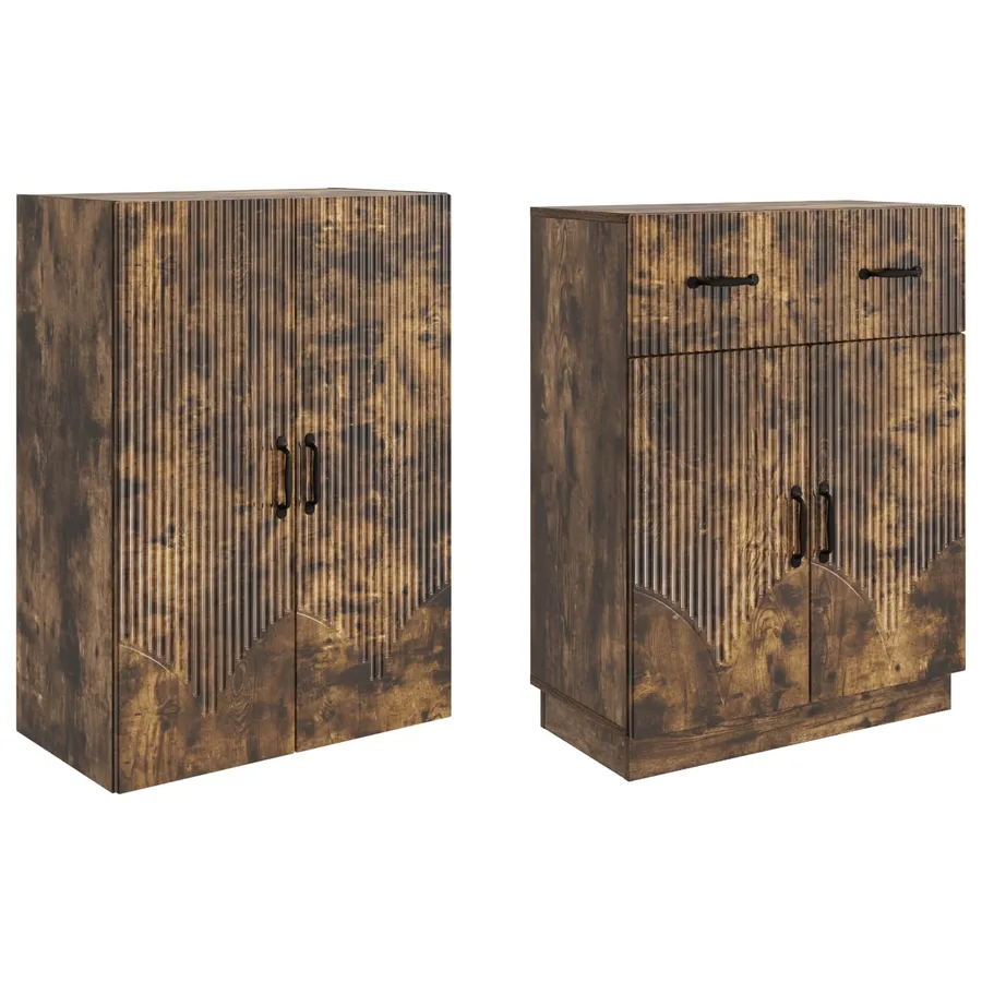 Ensemble de Meubles 2 pcs Chêne fumé Bois d'ingénierie - 4