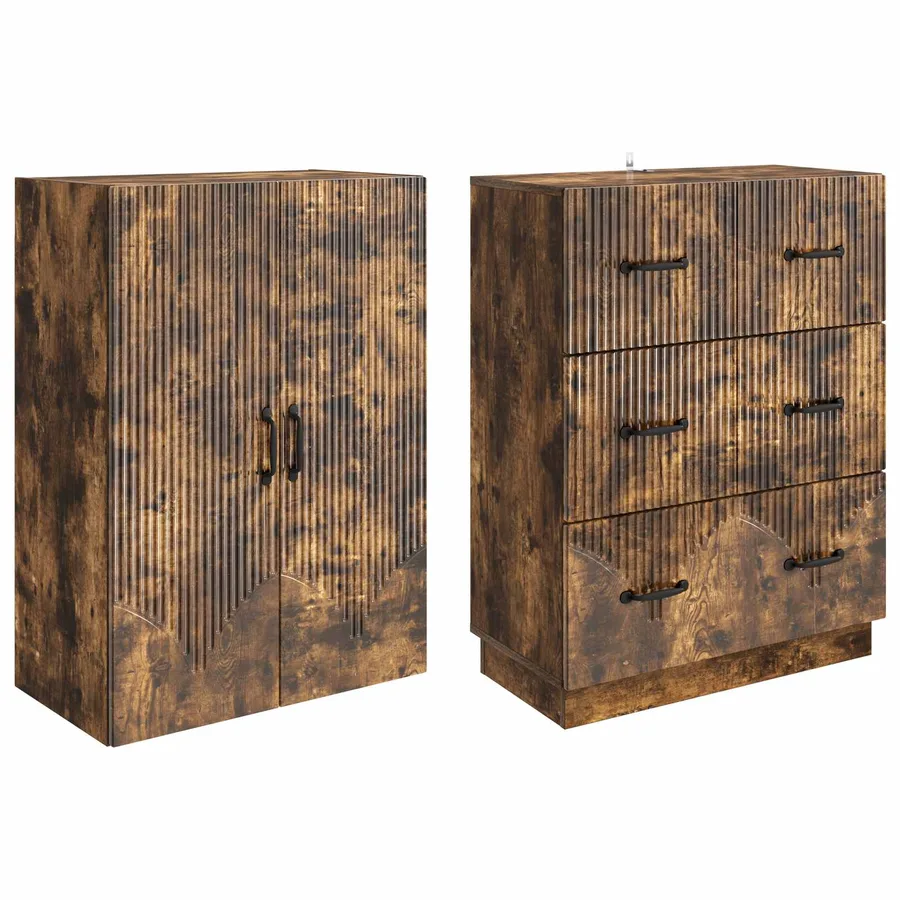 Ensemble de Meubles 2 pcs Chêne fumé 66 x 34,5 x 87 cm - 4