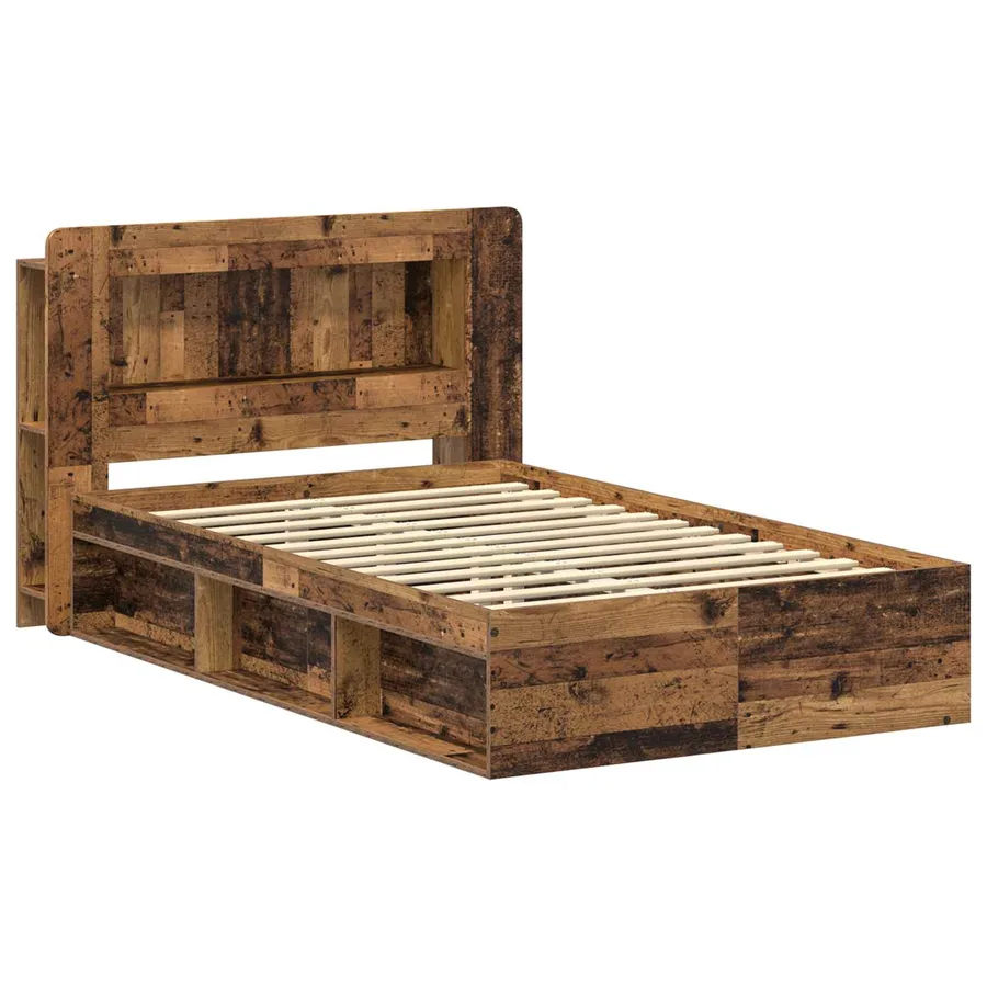 Cadre de lit avec rangement Bois ancien 120 x 190 cm - 3