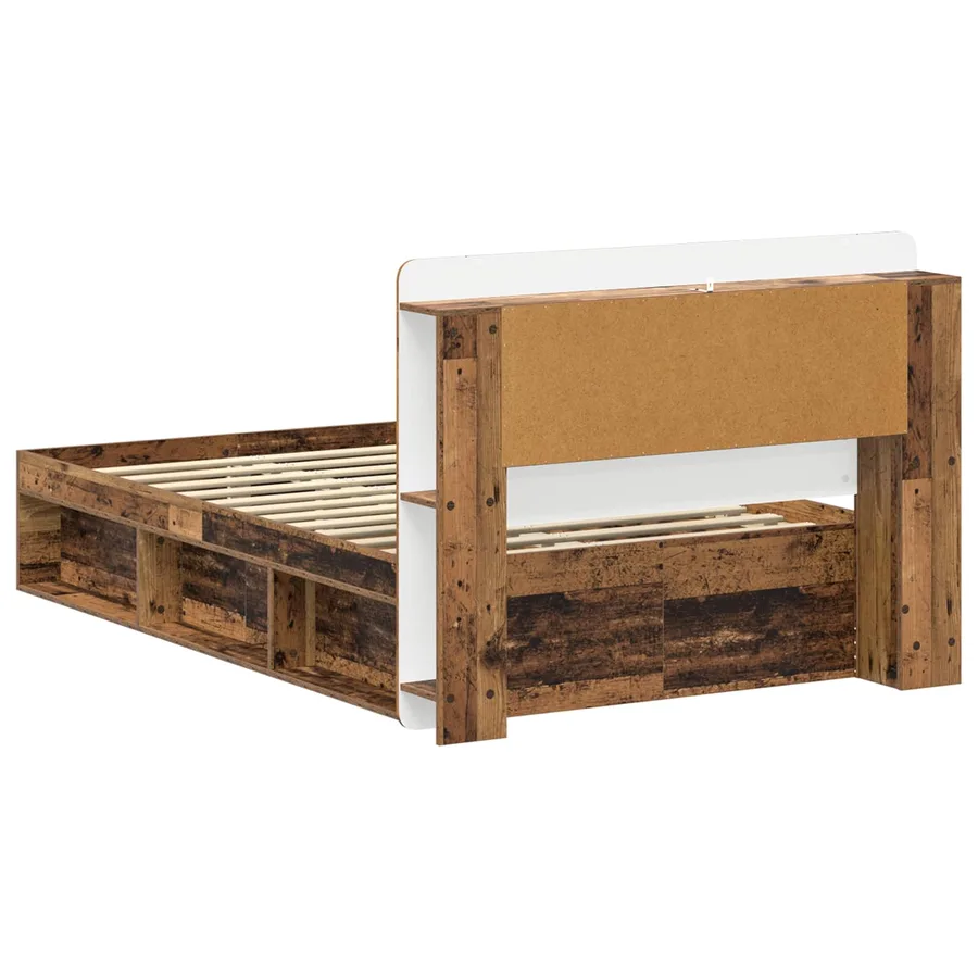 Cadre de lit avec rangement Bois ancien 120 x 190 cm - 5