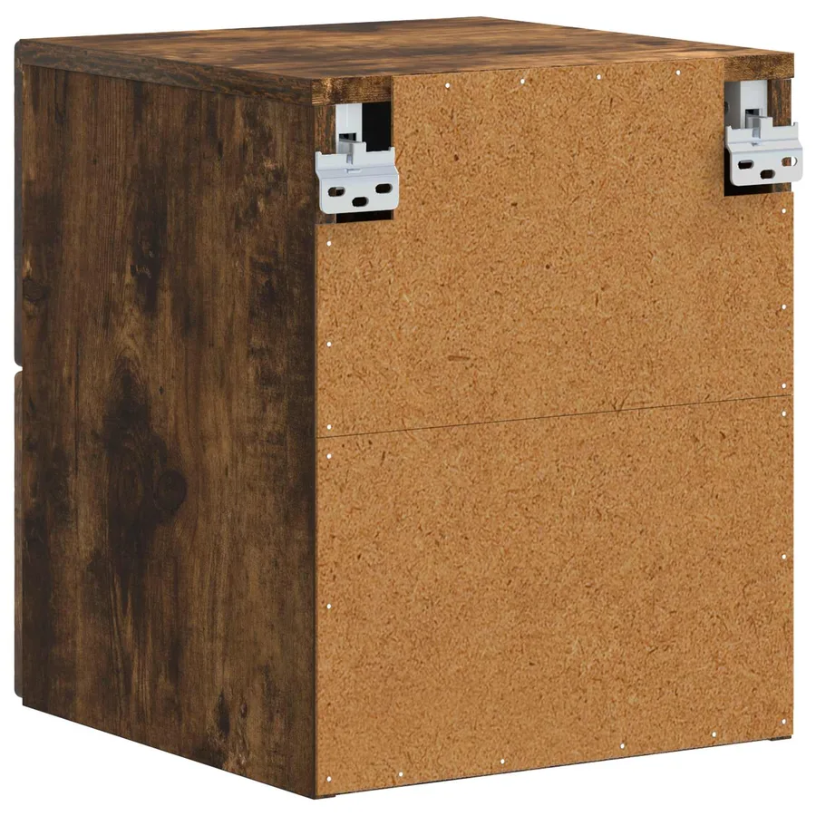 Cabinet de chevet mural Chêne fumé 34,5 x 33 x 40 cm - 6