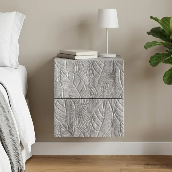 Cabinet de chevet mural Sonoma gris 34,5 x 33 x 40 cm