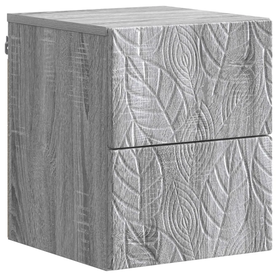 Cabinet de chevet mural Sonoma gris 34,5 x 33 x 40 cm - 2
