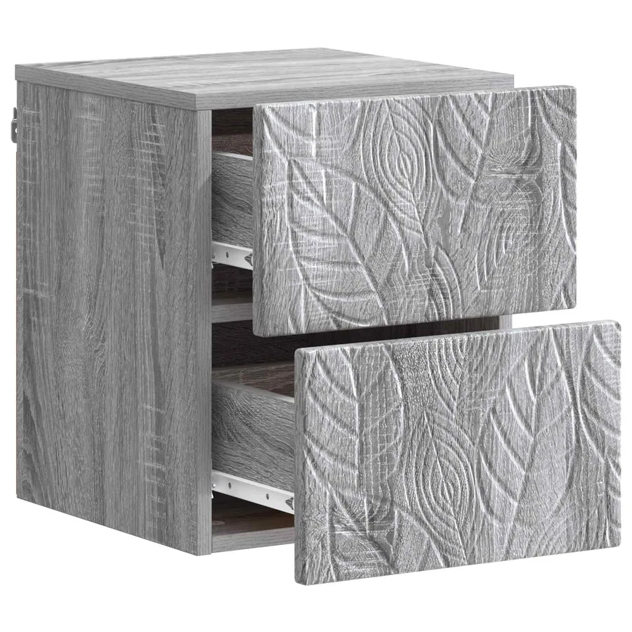 Cabinet de chevet mural Sonoma gris 34,5 x 33 x 40 cm - 3