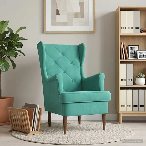 Fauteuil Turquoise Velours
