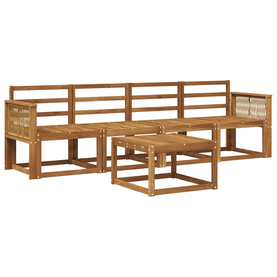 Ensemble de canapés d'extérieur 5 pcs Naturel - 2