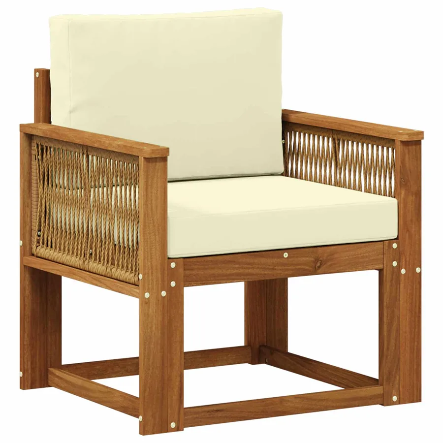 Sofa de milieu extérieur Bois d'Acacia Massif Naturel - 2