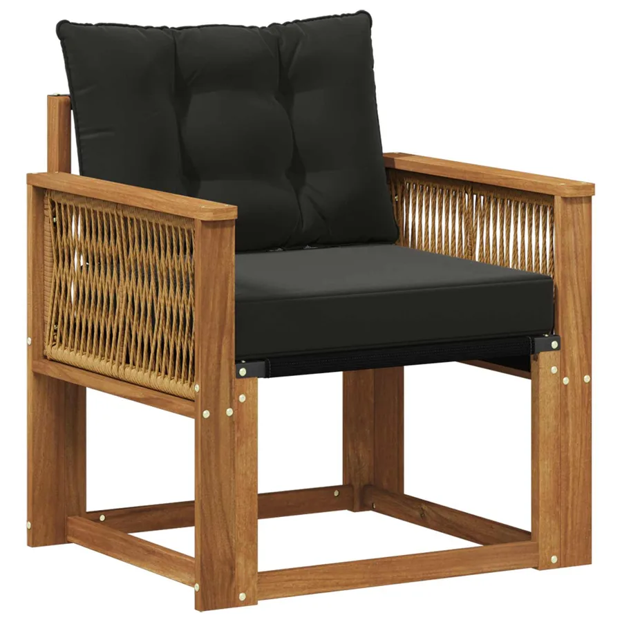 Sofa de milieu extérieur Bois d'Acacia Massif Naturel - 2