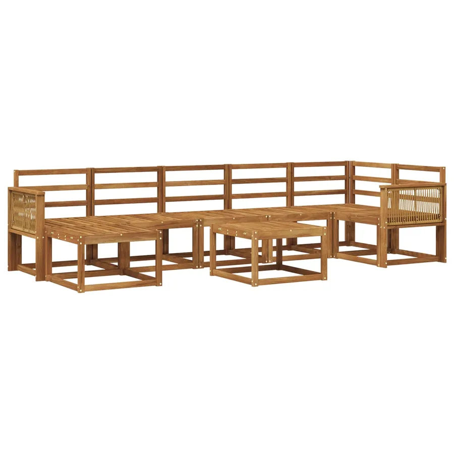 Ensemble de canapés d'extérieur 8 pcs Naturel - 2