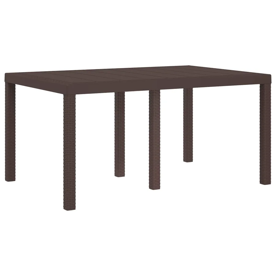 Ensemble de salle à manger pour jardin 5 pcs Marron et crème PP - 5