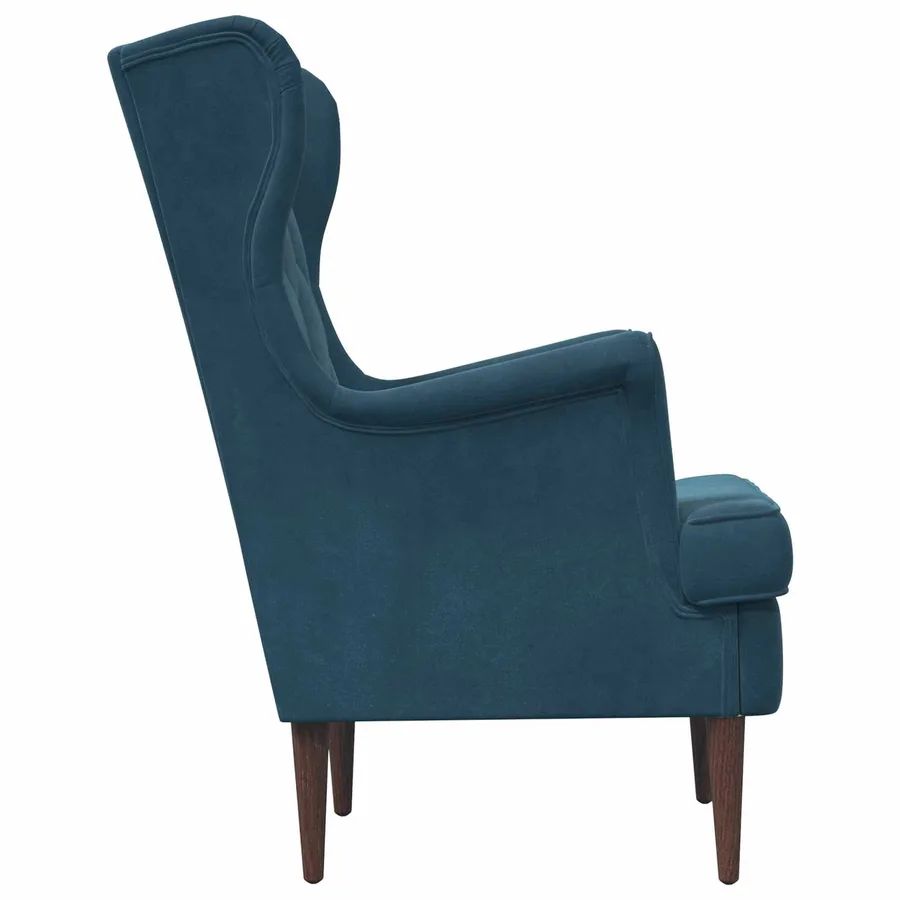 Fauteuil Bleu Velours - 5