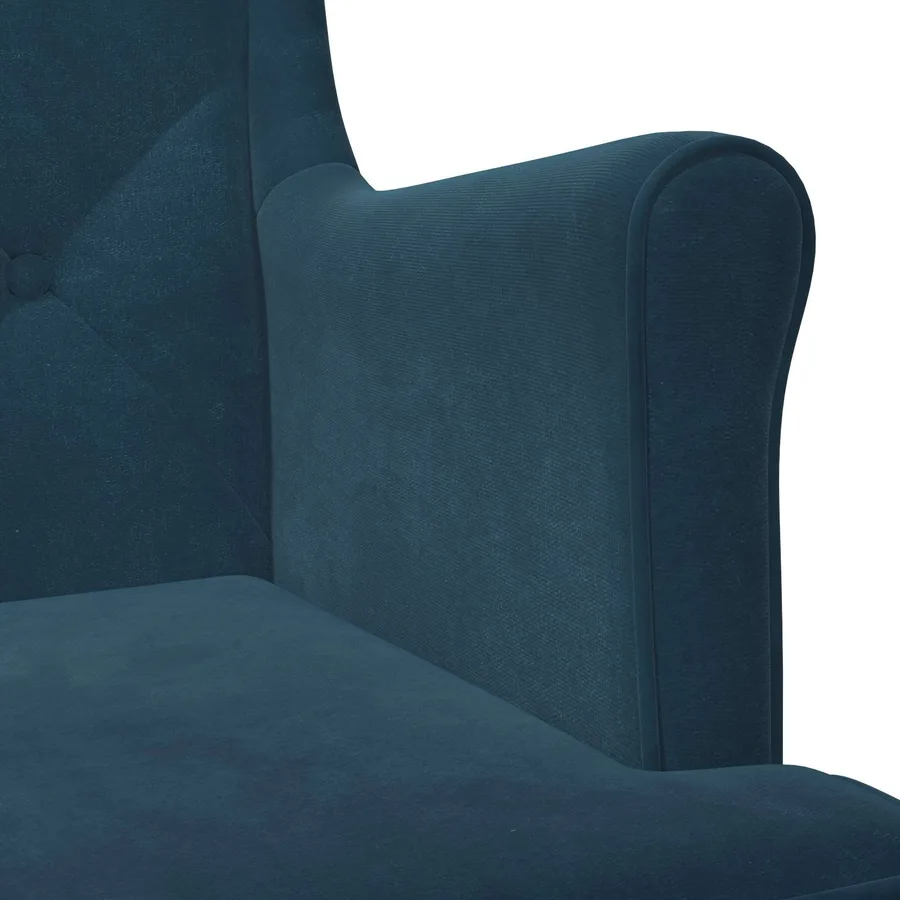 Fauteuil Bleu Velours - 7