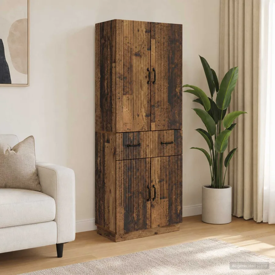 Ensemble de Meubles 2 pcs Bois ancien Bois d'ingénierie