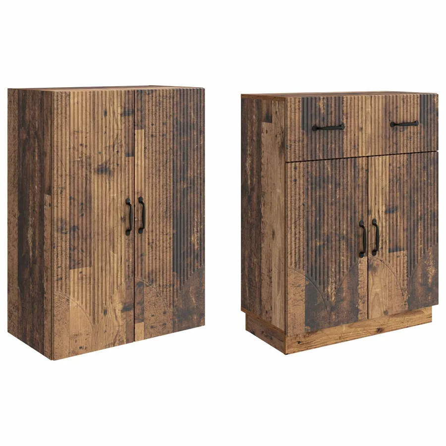 Ensemble de Meubles 2 pcs Bois ancien Bois d'ingénierie - 4