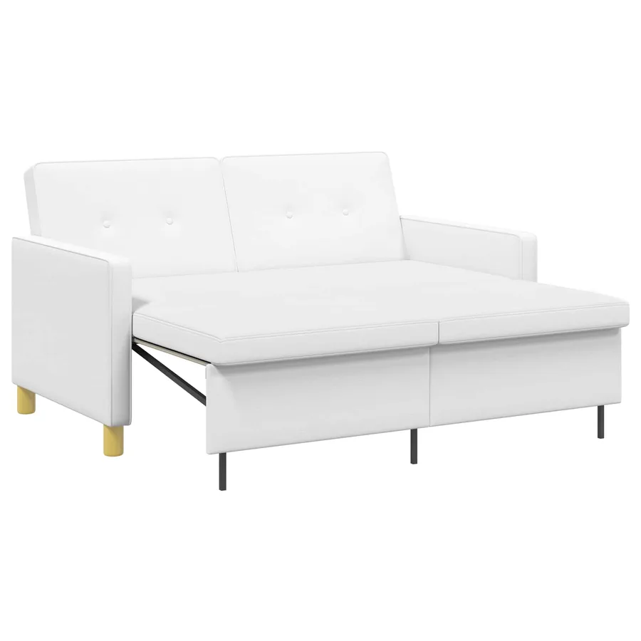 Canapé-lit escamotable Blanc Tissu - 2
