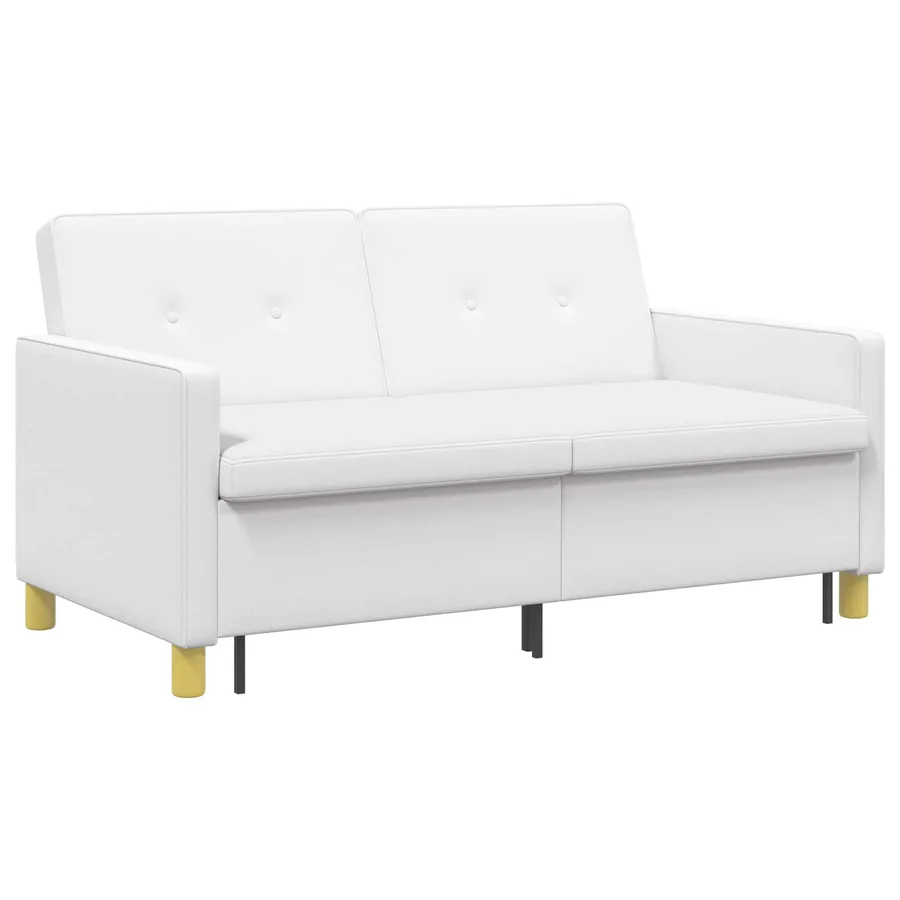 Canapé-lit escamotable Blanc Tissu - 5