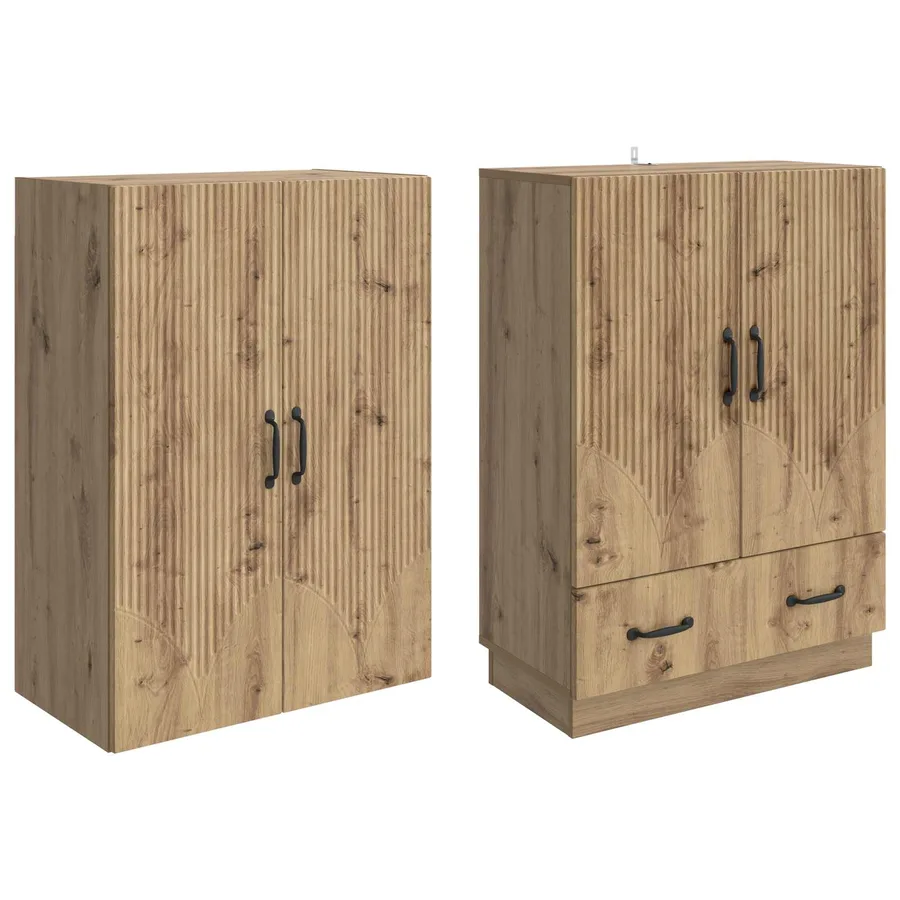 Ensemble de Meubles 2 pc Chêne artisanal Bois d'ingénierie - 4