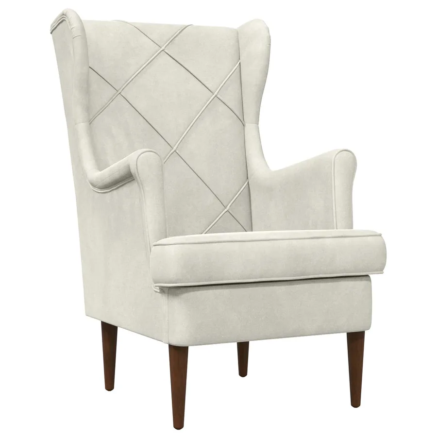 Fauteuil Crème Velours - 2