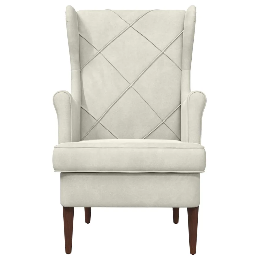 Fauteuil Crème Velours - 4