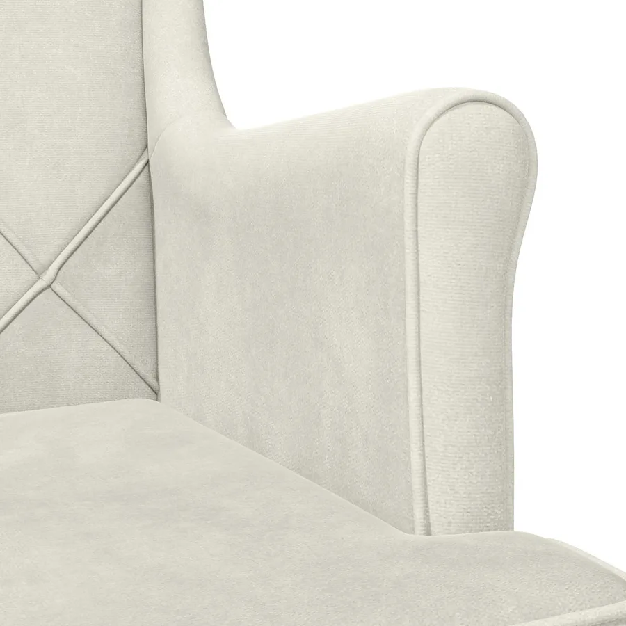 Fauteuil Crème Velours - 7