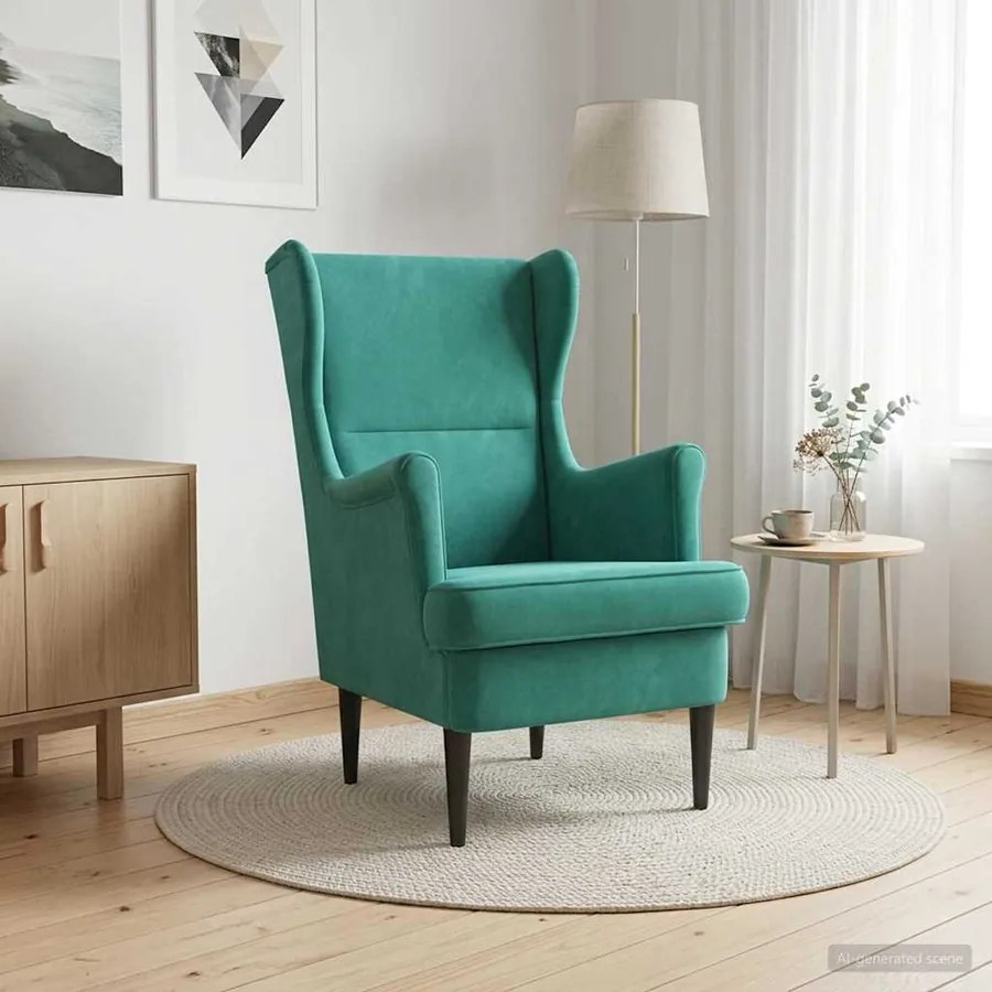 Fauteuil Turquoise Velours