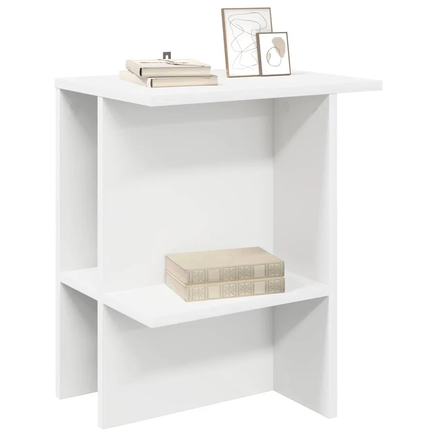 Table basse Blanc 40 x 30 x 49 cm Bois d'ingénierie - 3