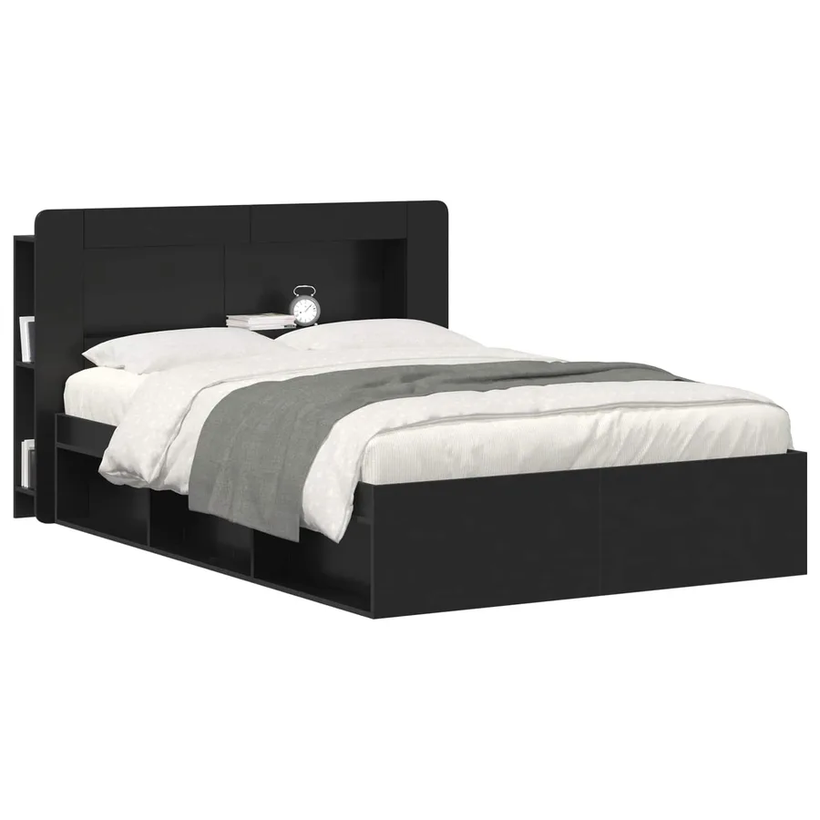 Cabinet de Tête de Lit avec stockage Bois d’ingénierie - 3