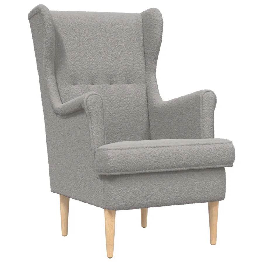 Fauteuil Gris clair Bouclé - 2