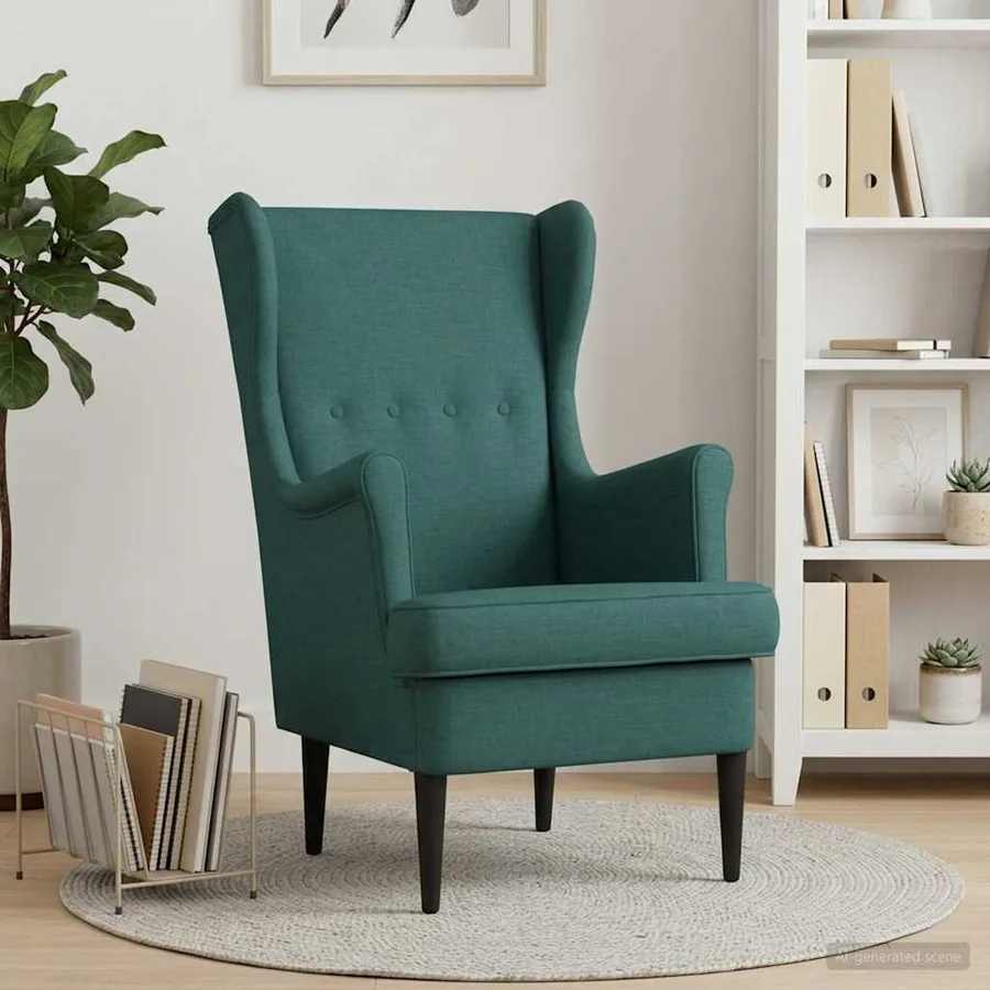 Fauteuil Vert foncé Tissu - 3