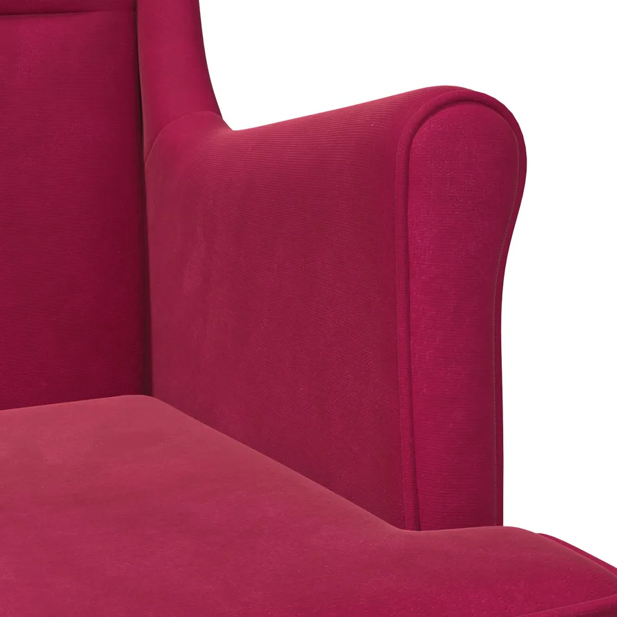 Fauteuil Bordeaux Velours - 7