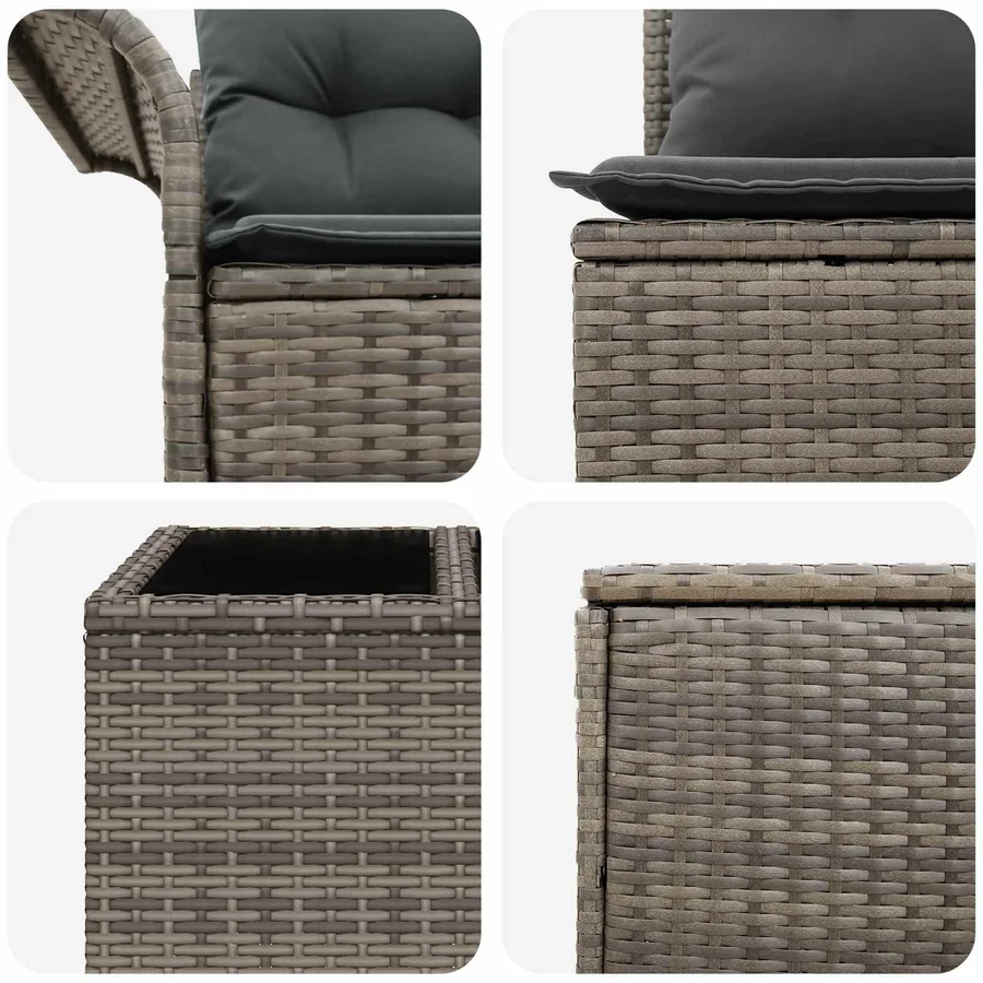 Ensemble de Canapés 6 pcs 4-Nombre de places Gris et Gris foncé - 7