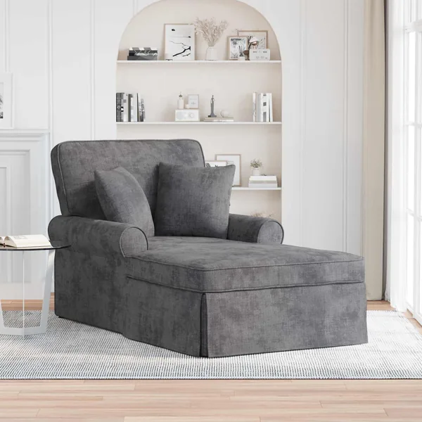 Chaise lounge avec jupe Gris foncé 157 x 91 x 91 cm ARES