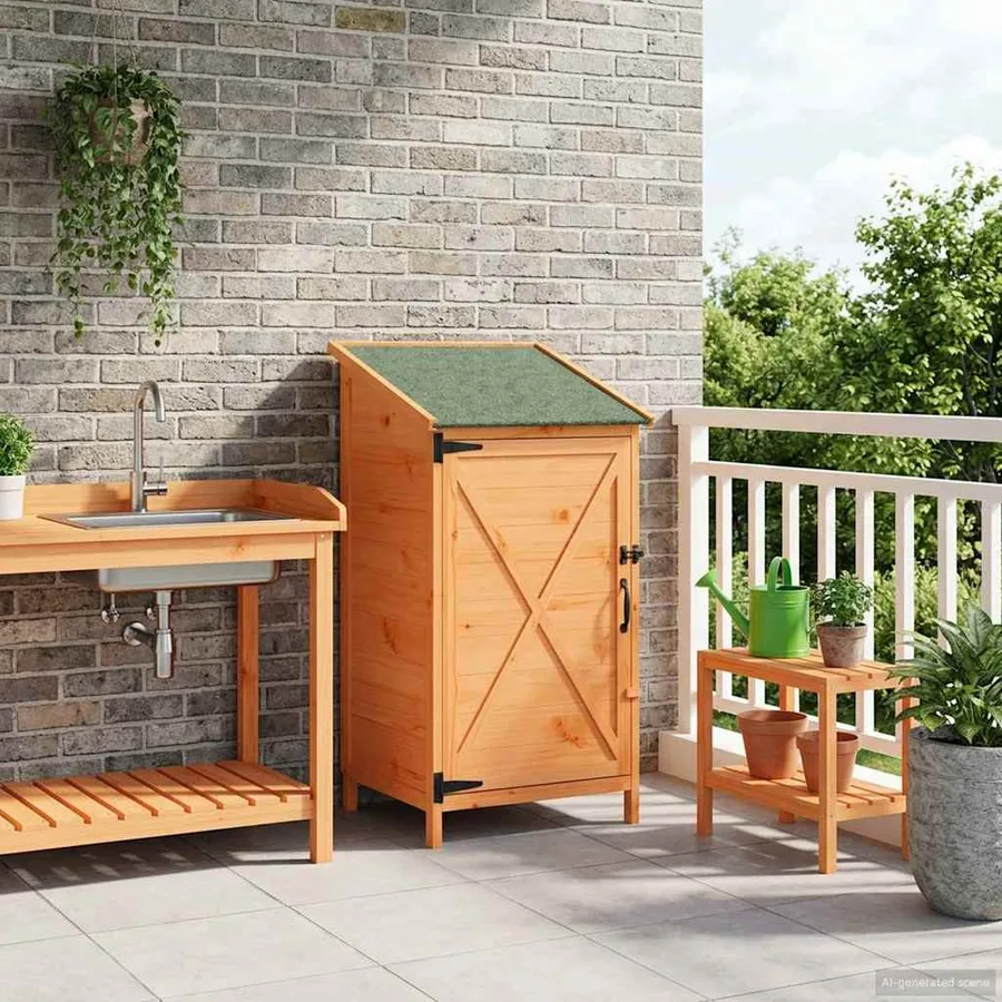 Abri de jardin Marron 59,5 x 56 x 113,5 cm Bois de Sapin Massif - 3
