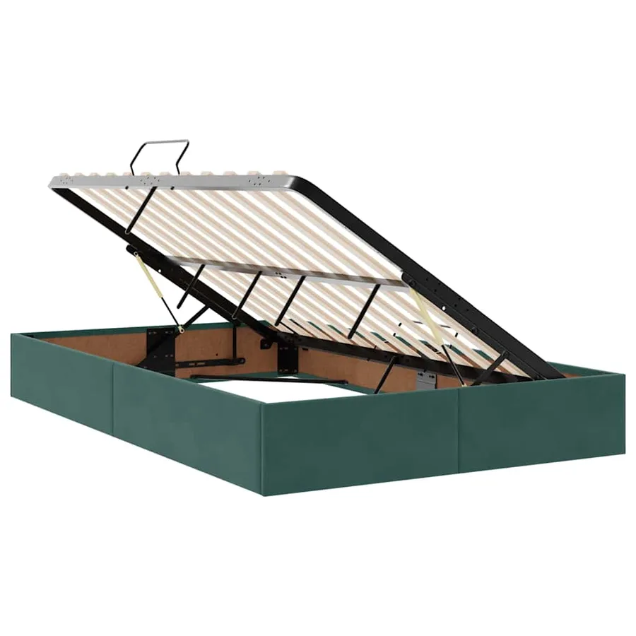 Lit de Rangement avec matelas Vert foncé 120 x 190 cm Velours - 6