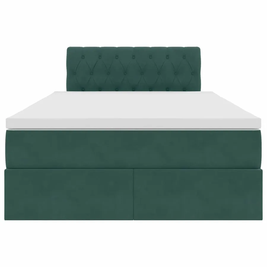 Lit de Rangement avec matelas Vert foncé 120 x 190 cm Velours - 7