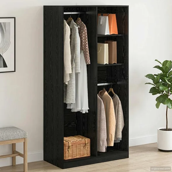 Armoire Chêne noir 100 x 50 x 200 cm Bois d'ingénierie